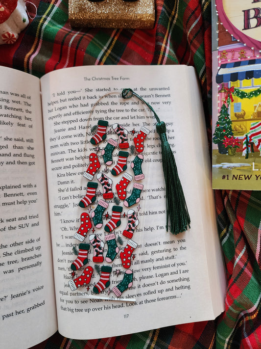 Christmas Socks Acrylic Bookmark| Holiday|Christmas|Bookish| Bookmark| Cute Bookmark| Book Lover Bookmark| Gifts for Book Lover| Books|Book Accessories|Bookish|