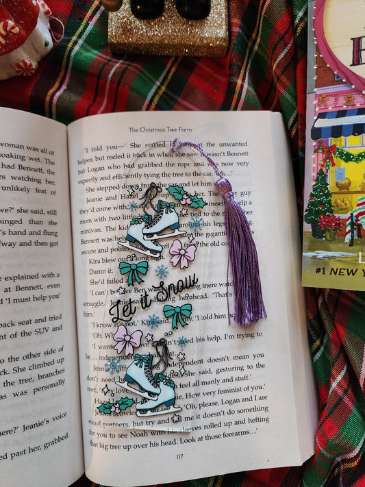 Let It Snow Acrylic Bookmark| Holiday|Christmas|Bookish| Bookmark| Cute Bookmark| Book Lover Bookmark| Gifts for Book Lover| Books|Book Accessories|Bookish|