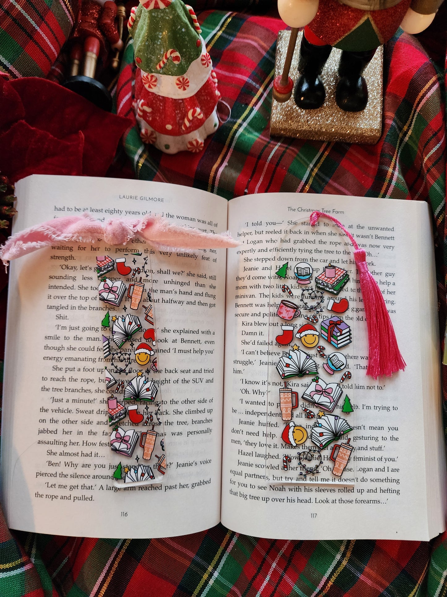 Bookish Christmas Acrylic Bookmark| Holiday|Christmas|Bookish| Bookmark| Cute Bookmark| Book Lover Bookmark| Gifts for Book Lover| Books|Book Accessories|Bookish|