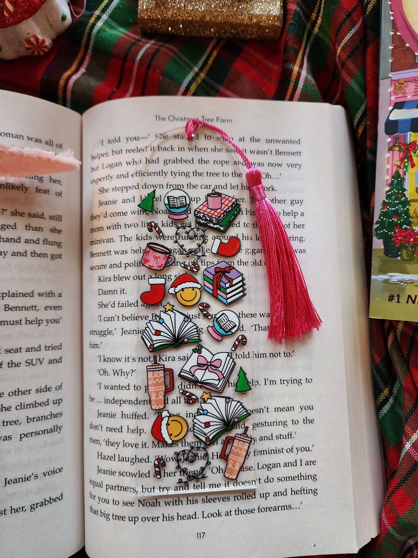 Bookish Christmas Acrylic Bookmark| Holiday|Christmas|Bookish| Bookmark| Cute Bookmark| Book Lover Bookmark| Gifts for Book Lover| Books|Book Accessories|Bookish|