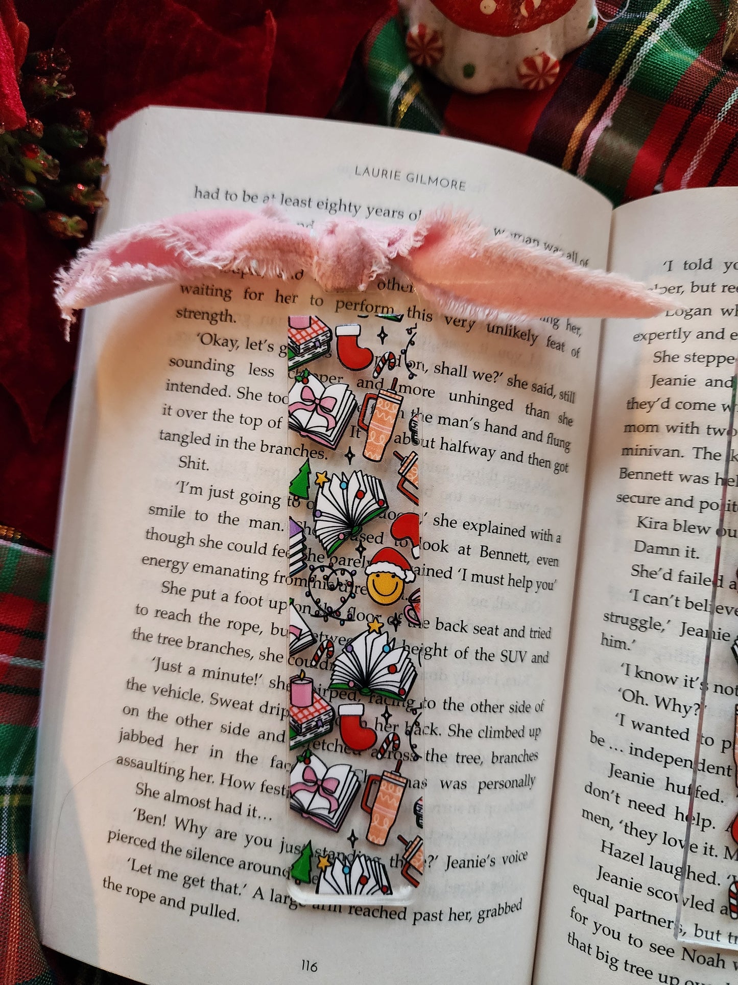 Bookish Christmas Acrylic Bookmark| Holiday|Christmas|Bookish| Bookmark| Cute Bookmark| Book Lover Bookmark| Gifts for Book Lover| Books|Book Accessories|Bookish|