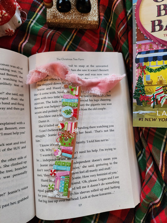 Christmas Bookshelf Acrylic Bookmark| Holiday|Christmas|Bookish| Bookmark| Cute Bookmark| Book Lover Bookmark| Gifts for Book Lover| Books|Book Accessories|Bookish|