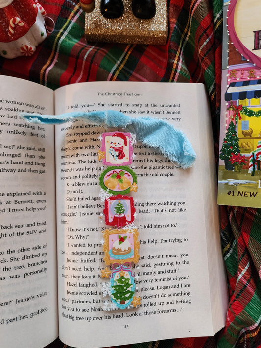 Christmas Blue Stamps Acrylic Bookmark| Holiday|Christmas|Bookish| Bookmark| Cute Bookmark| Book Lover Bookmark| Gifts for Book Lover| Books|Book Accessories|Bookish|