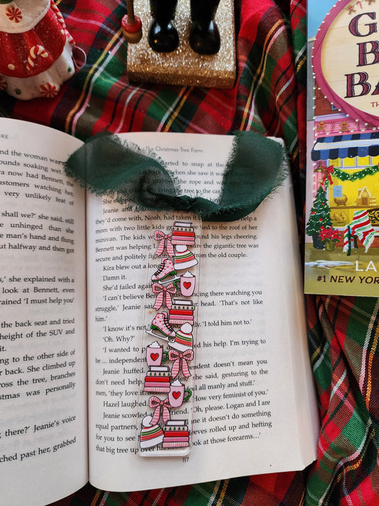 Christmas Skates Acrylic Bookmark| Holiday|Christmas|Bookish| Bookmark| Cute Bookmark| Book Lover Bookmark| Gifts for Book Lover| Books|Book Accessories|Bookish|