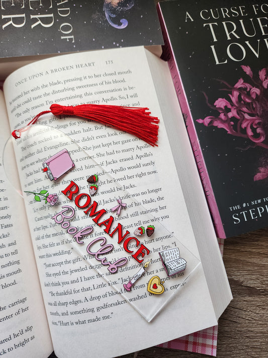 Romance Book Club Acrylic Bookmark|Bookish| Bookmark| Cute Bookmark| Book Lover Bookmark| Gifts for Book Lover| Books|Book Accessories|Bookish|