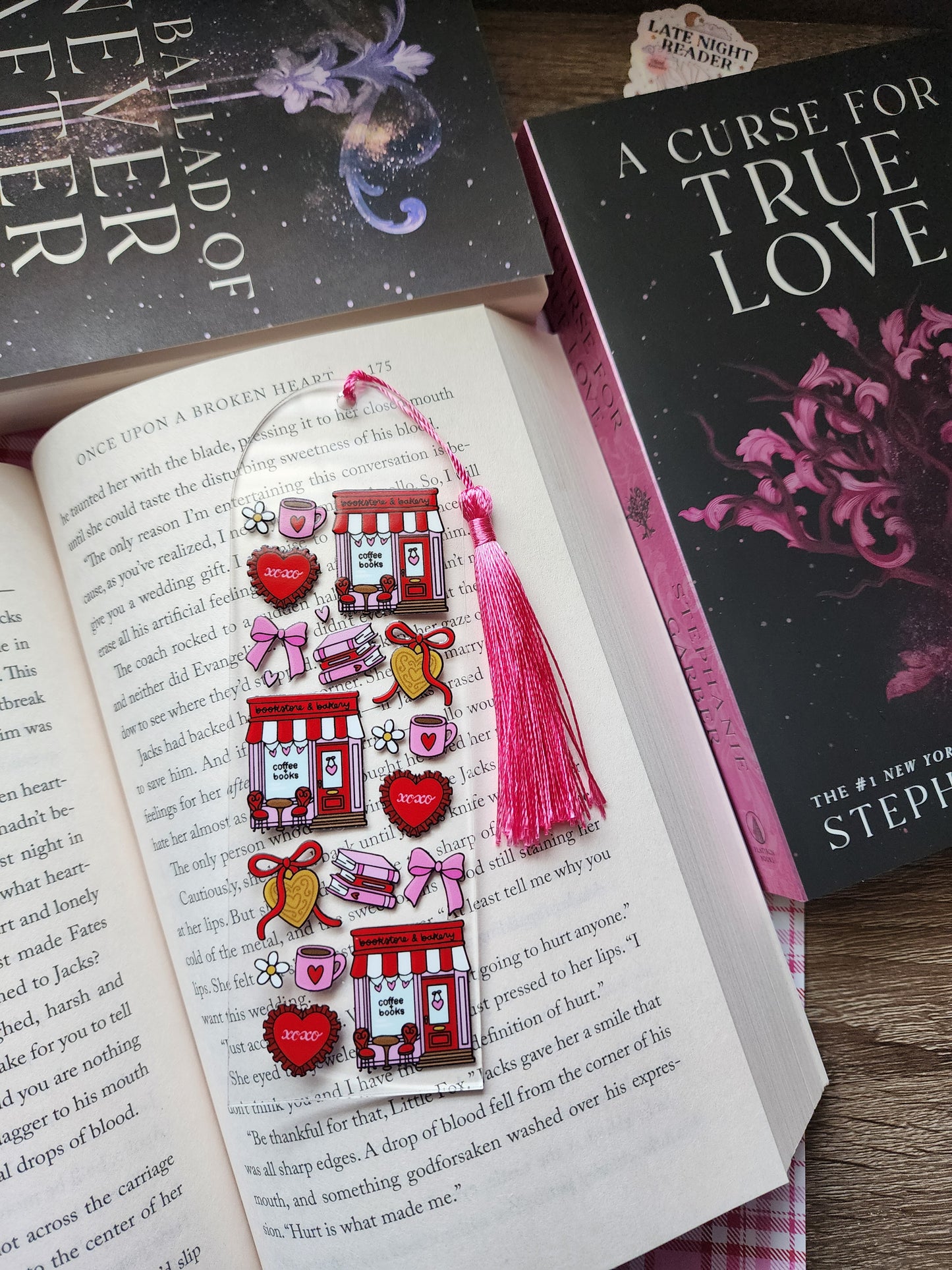 Valentine's Bookstore Acrylic Bookmark|Bookish| Bookmark| Cute Bookmark| Book Lover Bookmark| Gifts for Book Lover| Books|Book Accessories|Bookish|