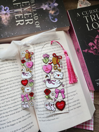 Be Mine Swan Acrylic Bookmark|Bookish| Bookmark| Cute Bookmark| Book Lover Bookmark| Gifts for Book Lover| Books|Book Accessories|Bookish|