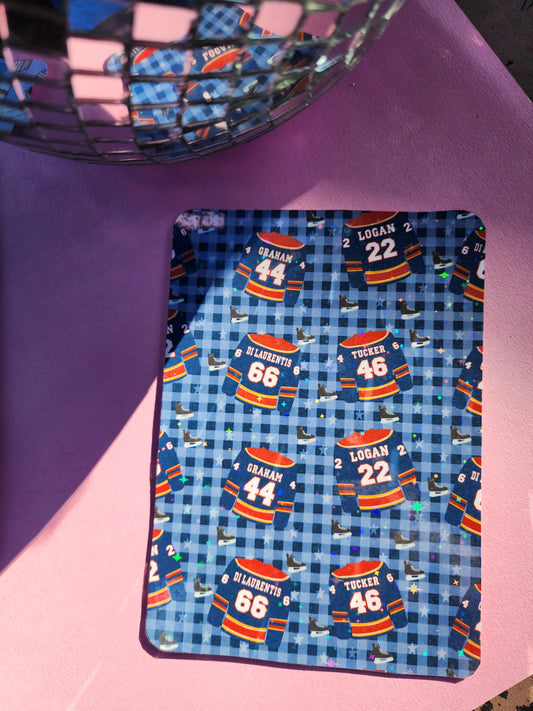 Off Campus Briar Hockey Boys Jersey Kindle Insert| Kobo Insert| E-reader Case Insert| Sparkly e-reader insert| Holographic e-reader insert| e-reader Accessories