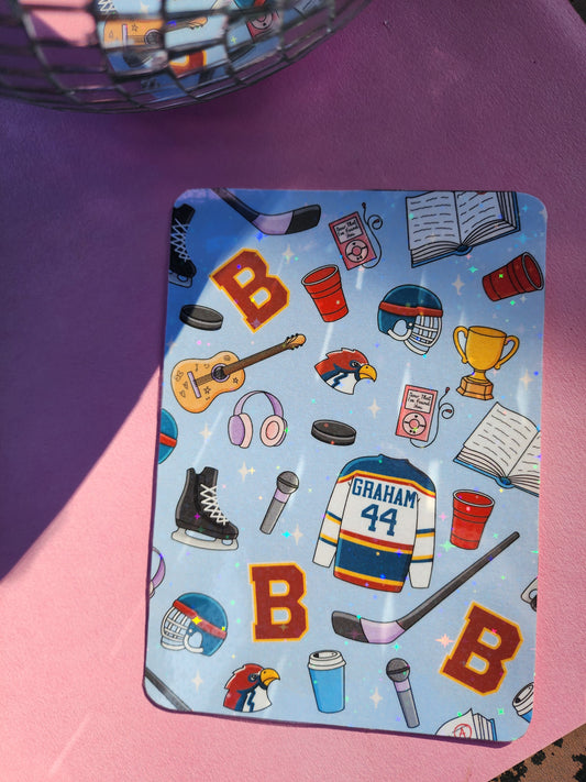 Off Campus Briar University Hockey| Jersey Kindle Insert| Kobo Insert| E-reader Case Insert| Sparkly e-reader insert| Holographic e-reader insert| e-reader Accessories