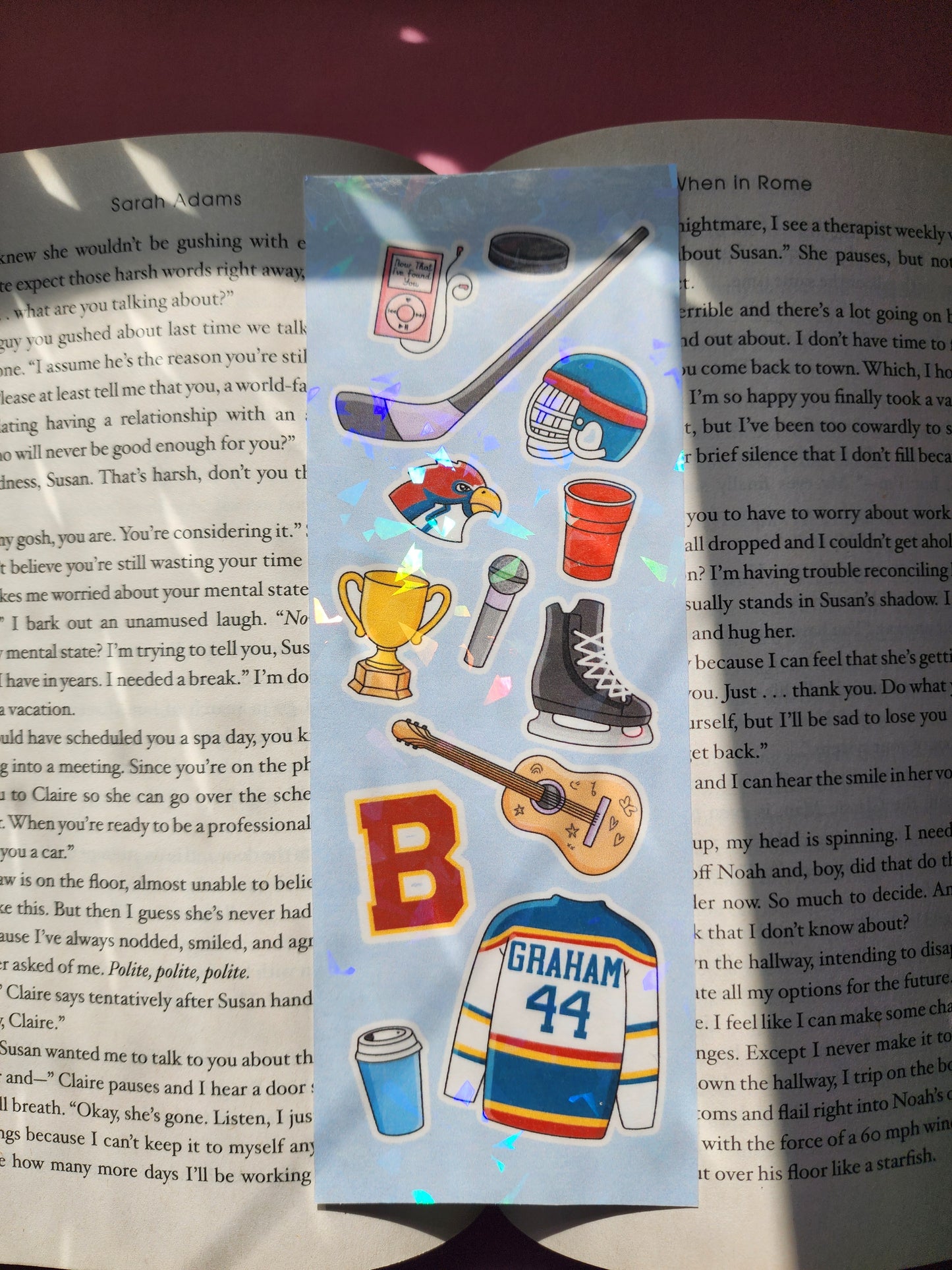 Off Campus Briar University Hockey| Jersey|Sparkly bookmark| Holographic bookmark| book accessories