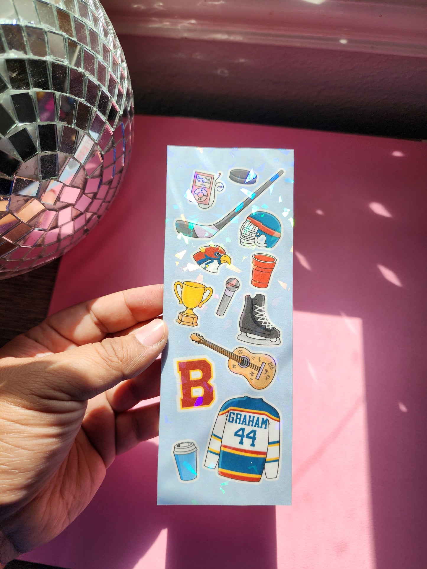 Off Campus Briar University Hockey| Jersey|Sparkly bookmark| Holographic bookmark| book accessories