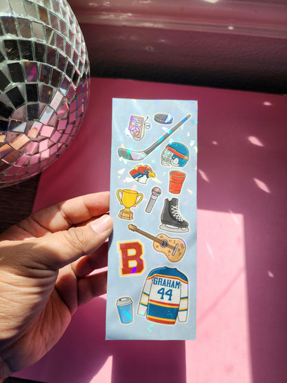 Off Campus Briar University Hockey| Jersey|Sparkly bookmark| Holographic bookmark| book accessories