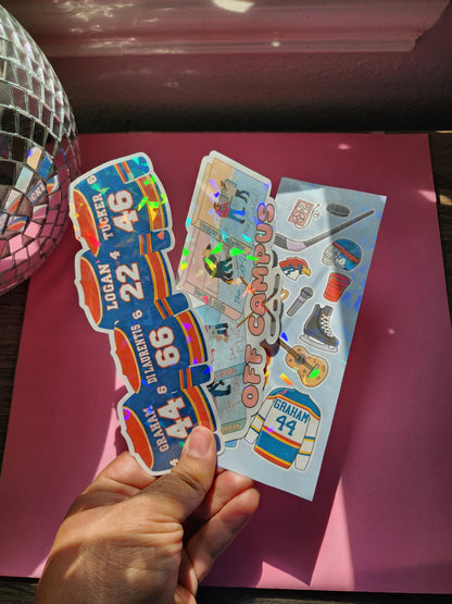 Off Campus Briar University Hockey| Jersey|Sparkly bookmark| Holographic bookmark| book accessories