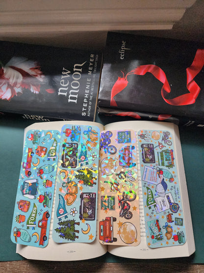 Twilight| New Moon| Forks| Cullens|Vampires|Sparkly bookmark| Holographic bookmark| book accessories