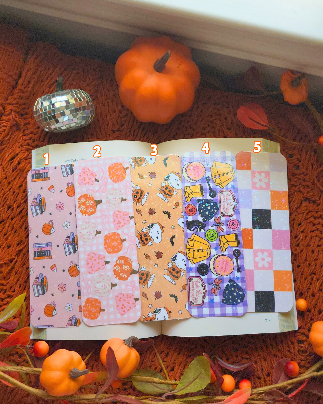 In October Paper Bookmark|Bookstore|Junk Journal|Pumpkin| Cinnamon Roll|Jellycats|Buttons|Bookish| Bookmark| Cute Bookmark| Book Lover Bookmark| Gifts for Book Lover| Books|Book Accessories|Bookish|