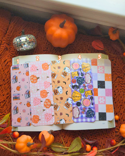 In October Paper Bookmark|Bookstore|Junk Journal|Pumpkin| Cinnamon Roll|Jellycats|Buttons|Bookish| Bookmark| Cute Bookmark| Book Lover Bookmark| Gifts for Book Lover| Books|Book Accessories|Bookish|