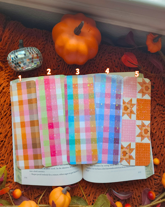 Autumn Plaids Paper Bookmark|Bookstore|Junk Journal|Pumpkin| Cinnamon Roll|Jellycats|Buttons|Bookish| Bookmark| Cute Bookmark| Book Lover Bookmark| Gifts for Book Lover| Books|Book Accessories|Bookish|