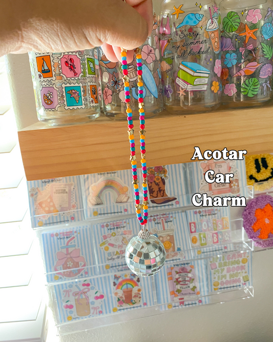 ACOTAR Round Disco Ball Car Charm| Bookish Car Accessories