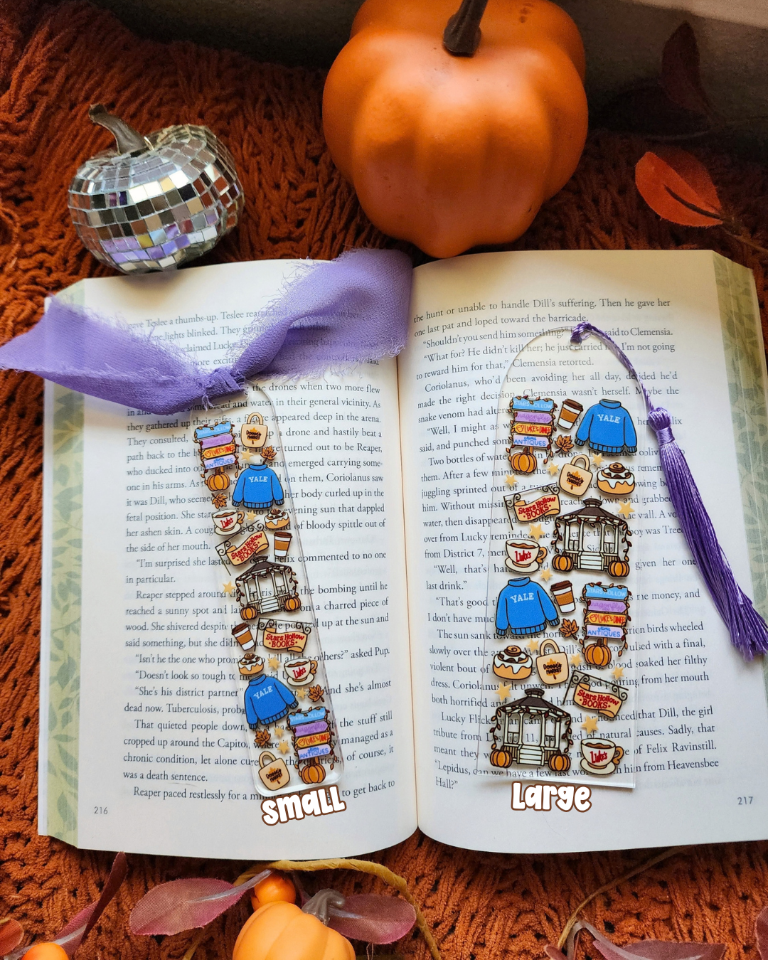 Gilmore Girls Yale Autumn Bookish Acrylic Bookmark| Gilmore Girls|Pumpkin| Cinnamon Roll|Bookish| Bookmark| Cute Bookmark| Book Lover Bookmark| Gifts for Book Lover| Books|Book Accessories|Bookish|