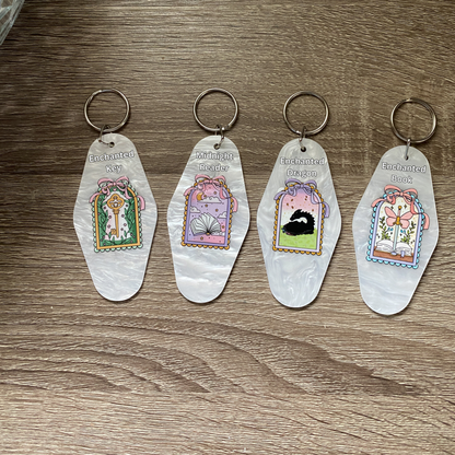Cute Enchanted Motel Keychains|Retro Motel Keychains|Pink Accessories|