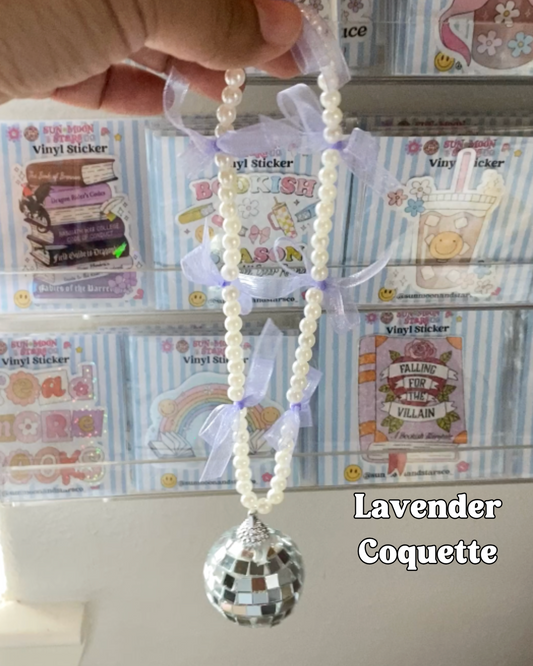 Lavender Coquette Disco Car Charm| Bookish Car Accessories