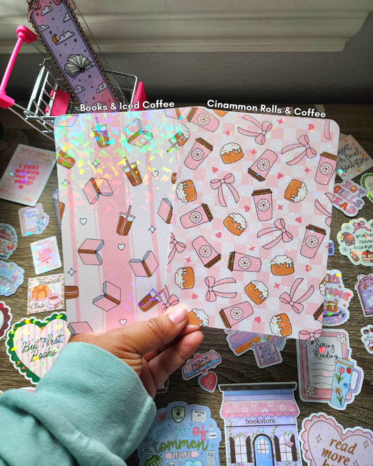 Coffee & Books Kindle Insert|E-reader Case Insert| Sparkly e-reader insert| Holographic e-reader insert| e-reader Accessories