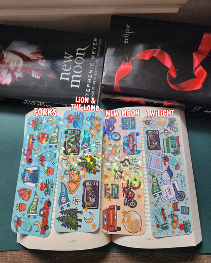 Twilight| New Moon| Forks| Cullens|Vampires|Sparkly bookmark| Holographic bookmark| book accessories