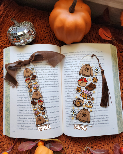 Brown Sweater Autumn Bookish Acrylic Bookmark| Gilmore Girls|Pumpkin| Cinnamon Roll|Bookish| Bookmark| Cute Bookmark| Book Lover Bookmark| Gifts for Book Lover| Books|Book Accessories|Bookish|