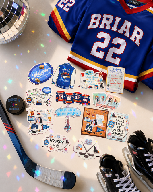 Off Campus Briar University Hockey Sticker | Jersey|Sparkly sticker| Holographic stricker| book accessories| bookish sticker