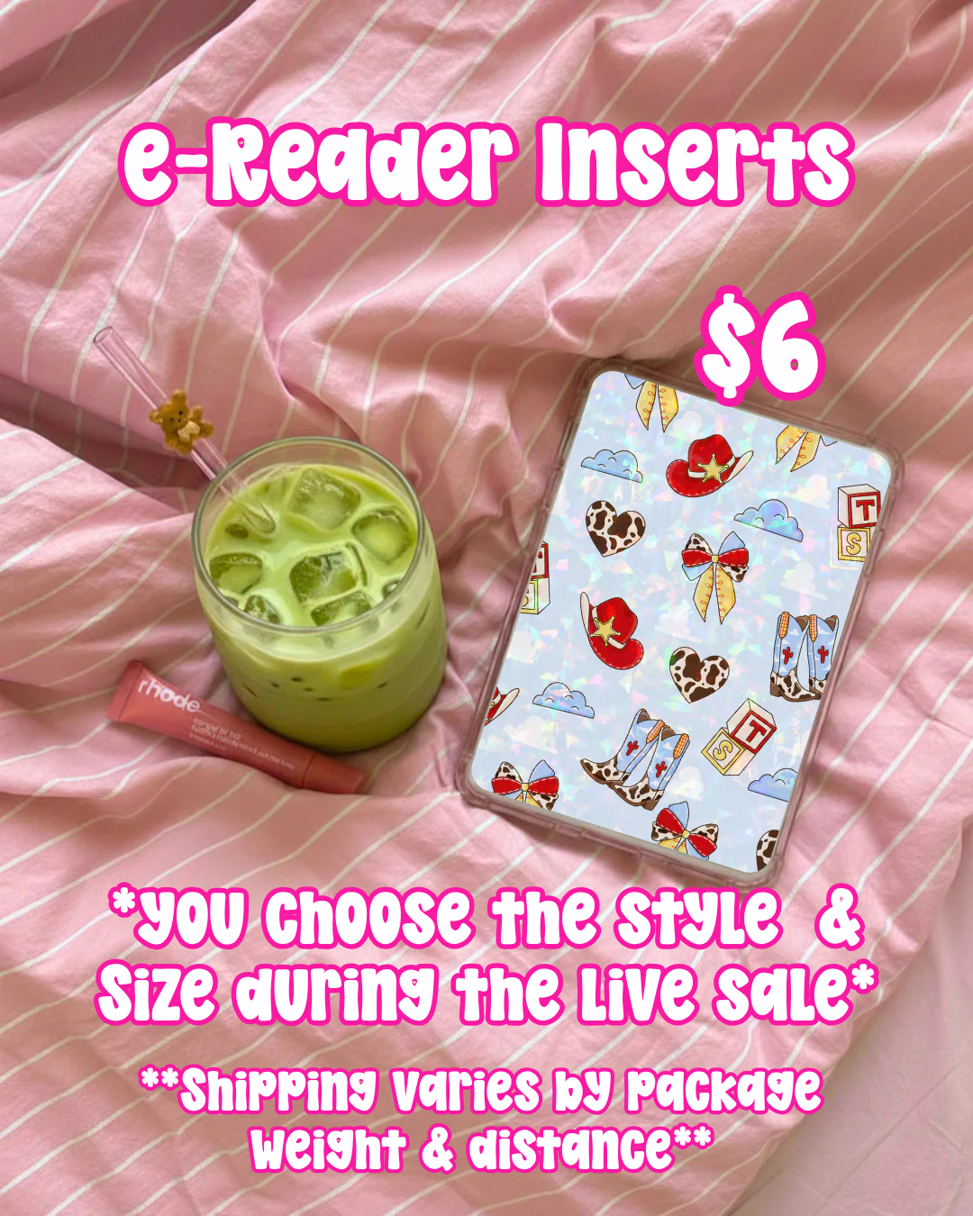 Live Sale E-reader Inserts| Kindle|Koba| book accessories