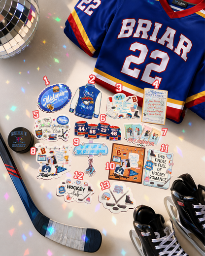 Off Campus Briar University Hockey Sticker | Jersey|Sparkly sticker| Holographic stricker| book accessories| bookish sticker