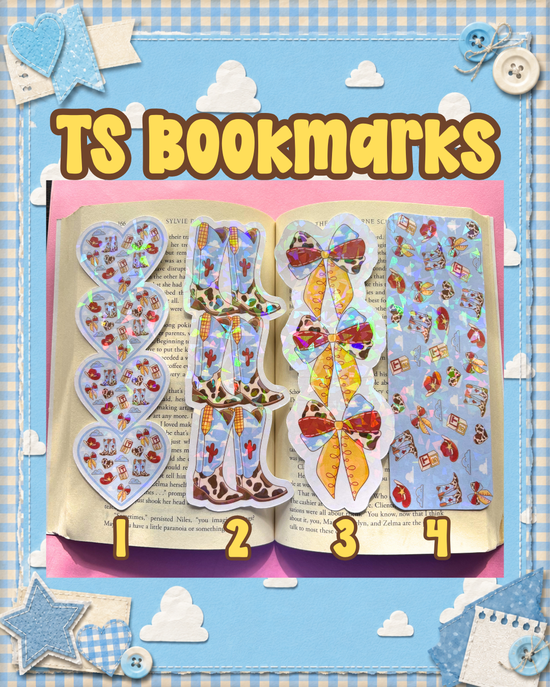 TS Sparkly Bookmark| Holographic bookmark| book accessories