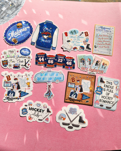 Off Campus Briar University Hockey Sticker | Jersey|Sparkly sticker| Holographic stricker| book accessories| bookish sticker