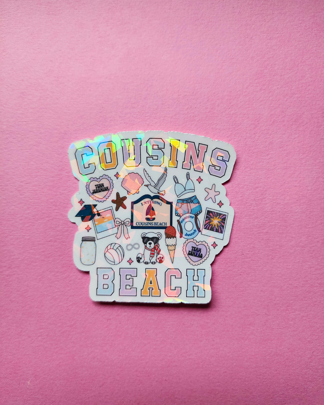 Cousins Beach Sticker| TSITP Sparkly sticker| Holographic sticker| book accessories| bookish sticker