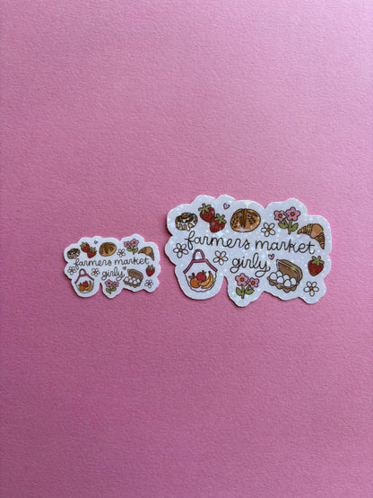 Farmers Market Girly Sticker|Sparkly sticker| Holographic sticker| book accessories| bookish sticker