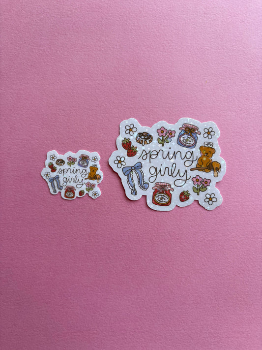Spring Girly Sticker|Sparkly sticker| Holographic sticker| book accessories| bookish sticker