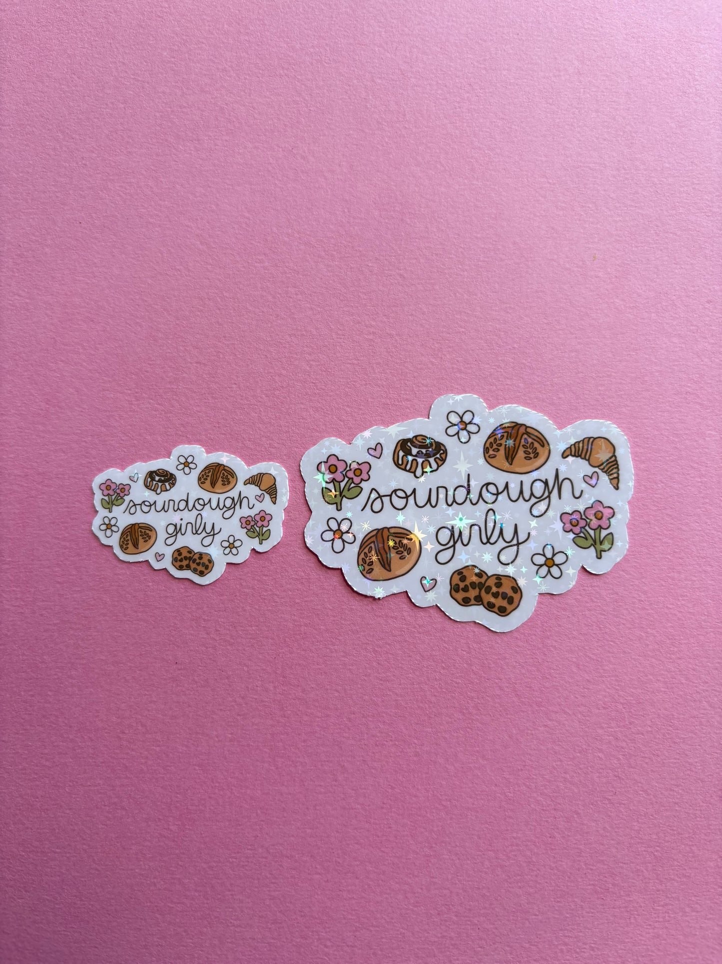 Sourdough Girly Sticker|Sparkly sticker| Holographic sticker| book accessories| bookish sticker