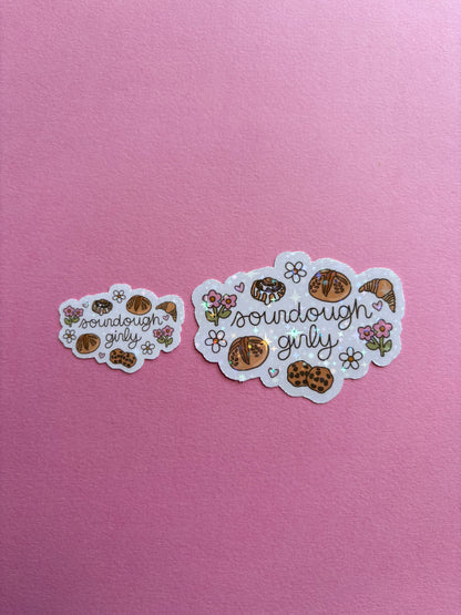 Sourdough Girly Sticker|Sparkly sticker| Holographic sticker| book accessories| bookish sticker