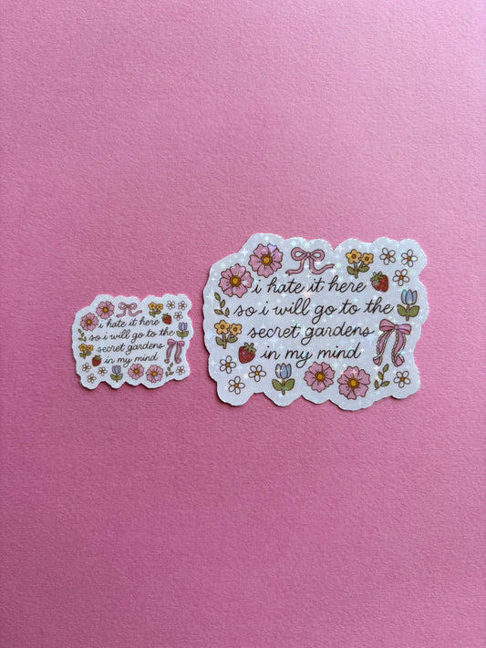 Secret Gardens Sticker|Sparkly sticker| Holographic sticker| book accessories| bookish sticker