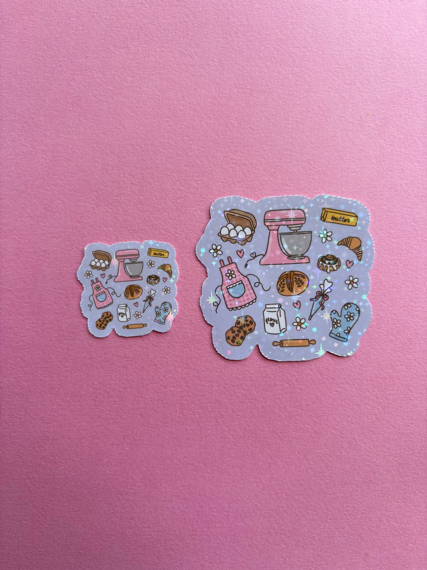 Baking Girly Sticker|Sparkly sticker| Holographic sticker| book accessories| bookish sticker
