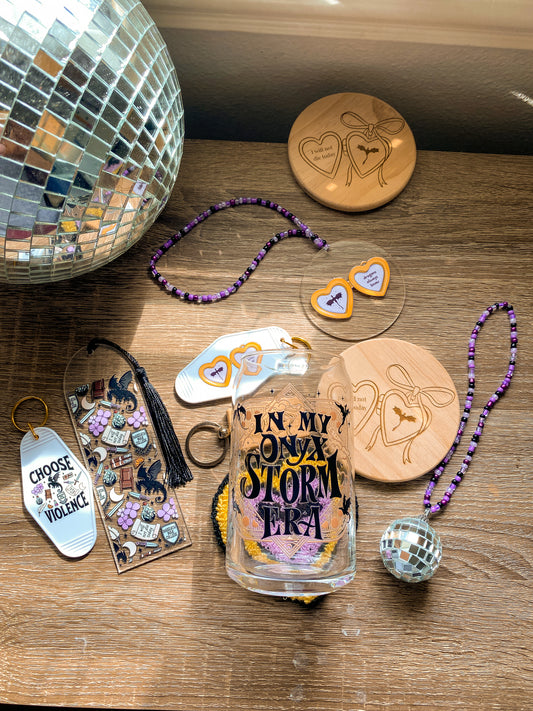 In my Onyx Storm Era 16oz Glass Can|Glass Tumbler w/Straw & Lid| I Will Not Die Today| Fourth Wing| Bookish| Basgiath War College| Dragons| Cute Keychain| Book Lover| Gifts for Book Lover| Books|Book Accessories|