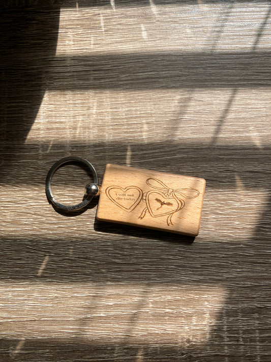 I will Not Die Today Wooden Keychain| I Will Not Die Today| Fourth Wing| Bookish| Basgiath War College| Dragons| Cute Keychain| Book Lover| Gifts for Book Lover| Books|Book Accessories|