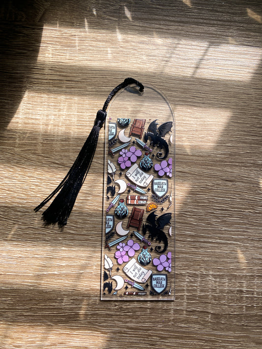 Fourth Wing Acrylic Bookmark| I Will Not Die Today| Fourth Wing| Bookish| Basgiath War College| Dragons| Paper Bookmark| Cute Bookmark| Book Lover Bookmark|Bookmark| Gifts for Book Lover| Books|Book Accessories