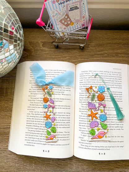 Summer Shells Acrylic Bookmark| Beach Days| Bookish| Bookmark| Cute Bookmark| Book Lover Bookmark| Gifts for Book Lover| Books|Book Accessories|Bookish|