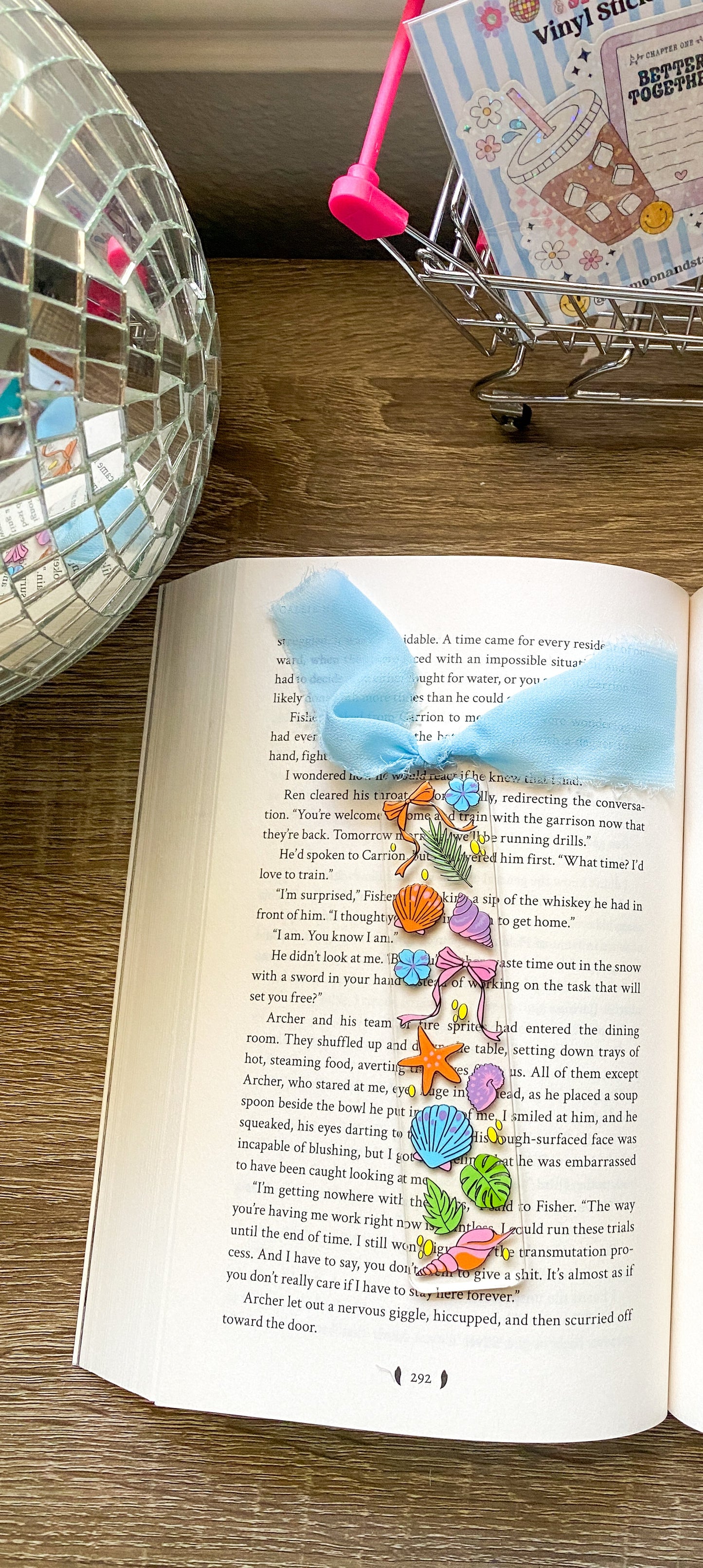 Summer Shells Acrylic Bookmark| Beach Days| Bookish| Bookmark| Cute Bookmark| Book Lover Bookmark| Gifts for Book Lover| Books|Book Accessories|Bookish|