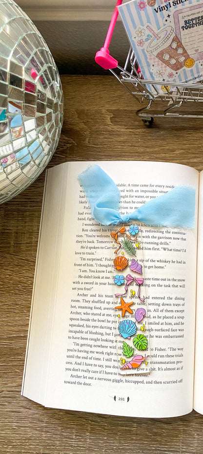 Summer Shells Acrylic Bookmark| Beach Days| Bookish| Bookmark| Cute Bookmark| Book Lover Bookmark| Gifts for Book Lover| Books|Book Accessories|Bookish|