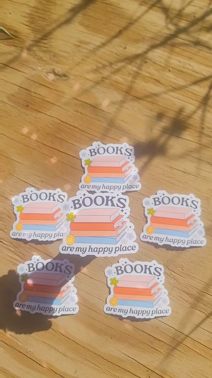 Books are my Happy Place Vinyl Sticker| Bookish Sticker