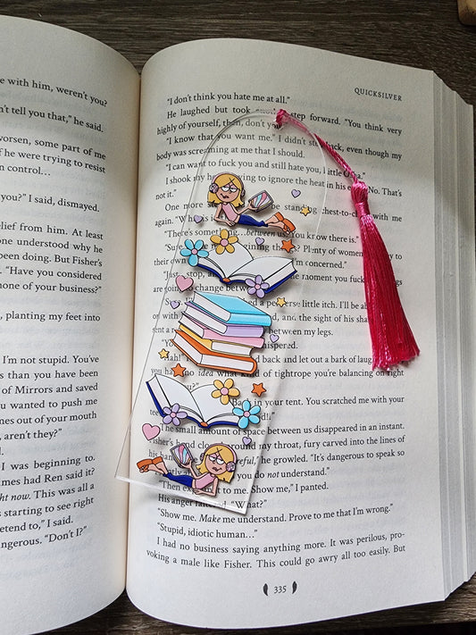 Lizzie M. Bookmark| Acrylic Bookmark| Beach Days| Bookish| Bookmark| Cute Bookmark| Book Lover Bookmark| Gifts for Book Lover| Books|Book Accessories|Bookish|