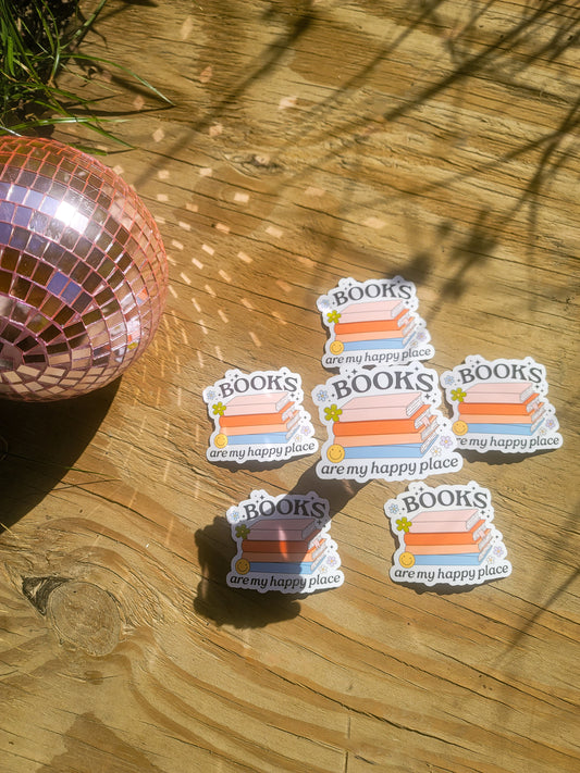 Books are my Happy Place Vinyl Sticker| Bookish Sticker