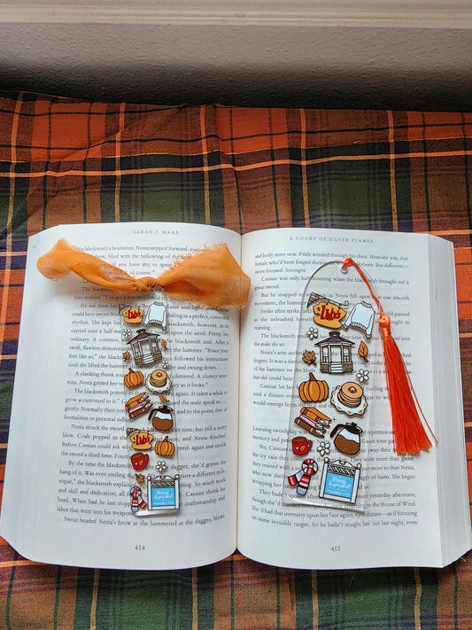 Luke's Cafe Autumn Bookish Acrylic Bookmark| Gilmore Girls|Pumpkin| Cinnamon Roll|Bookish| Bookmark| Cute Bookmark| Book Lover Bookmark| Gifts for Book Lover| Books|Book Accessories|Bookish|